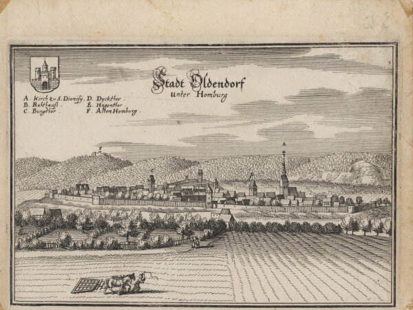 Matthäus Merian der Ältere - Stadt Oldendorf unter Homburg - o.J. - Kupferstich