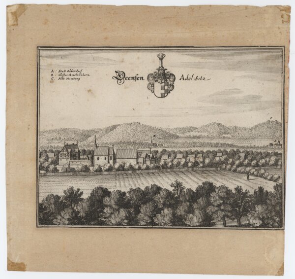 Matthäus Merian der Ältere - Deensen Adel Sitz bei Stadtoldendorf - o.J. - Kupferstich