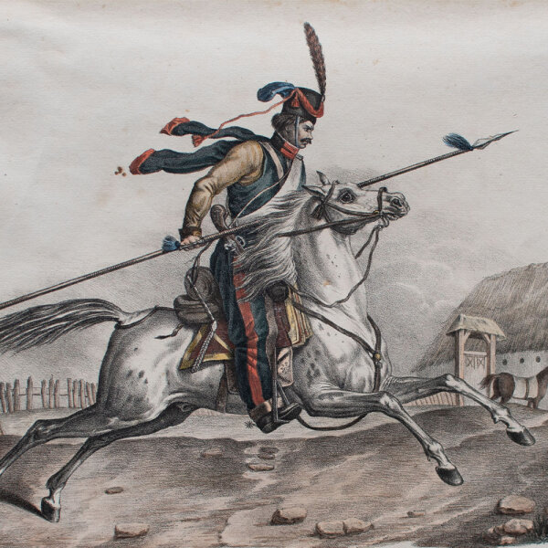 Karl Joseph Brodtmann - Tartarisches Pferd - o.J. - Aquarellierte Lithografie