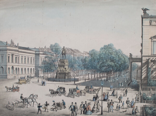 Winckelmann u. Söhne in Berlin - Die Linden in Berlin - o.J. - koloriert Lithografie