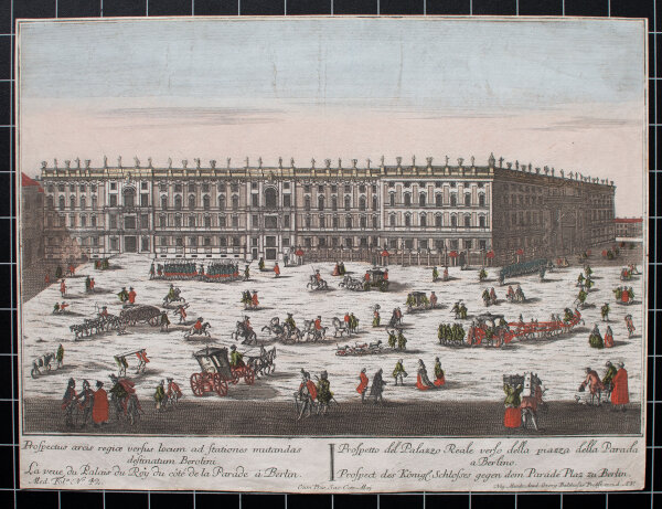 Unbekannt - Guckkastenbild Schloß Berlin - o.J. - kolorierte Lithografie