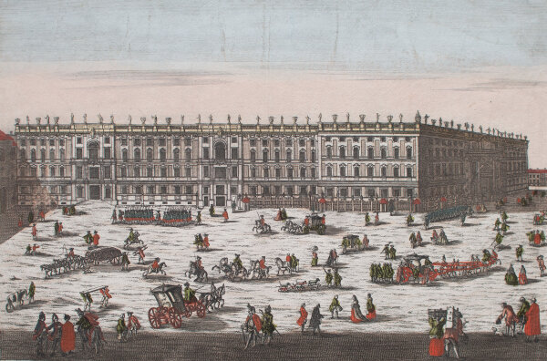 Unbekannt - Guckkastenbild Schloß Berlin - o.J. - kolorierte Lithografie