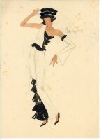 unbekannt - Model in Rüschenhose - o.J. - Mischtechnik