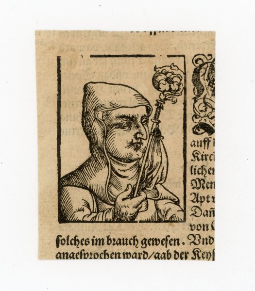 unbekannt - Männliches Portrait mit Kapuze - o.J. - Holzschnitt