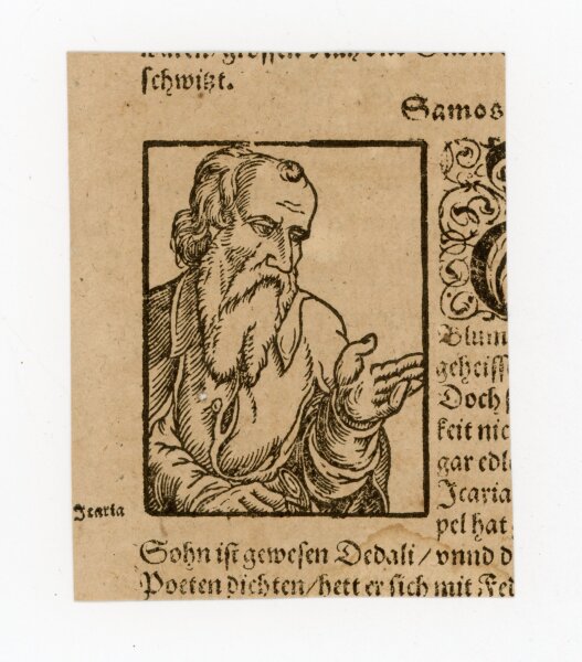 unbekannt - Männliches Portrait Heiliger - o.J. - Holzschnitt