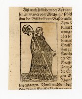 unbekannt - Bischof mit Krummstab - o.J. - Holzschnitt