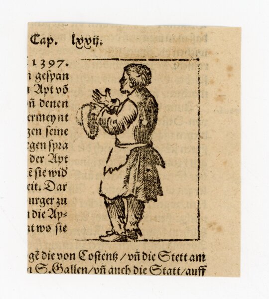 unbekannt - Mann mit Schürze - o.J. - Holzschnitt