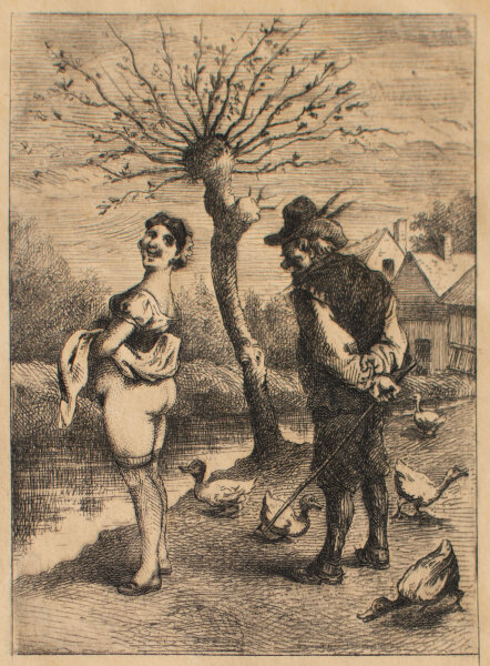 unbekannt - Humoristische Erotikszene - o.J. - Radierung