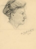 Helmut Hohlfeld - Frau im Profil mit Hochsteckfrisur -...