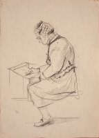 O. Hartmann - Ältere Dame beim zeichnen - o.J. -...