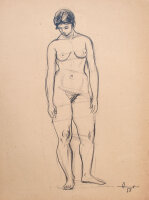 O. Hartmann - Weiblicher Akt - 1958 - Zeichnung