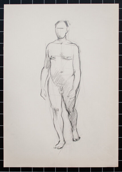 O. Hartmann - Männlicher Akt - o.J. - Zeichnung