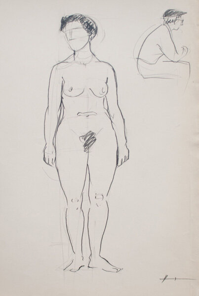 O. Hartmann - Weiblicher Akt - o.J. - Zeichnung