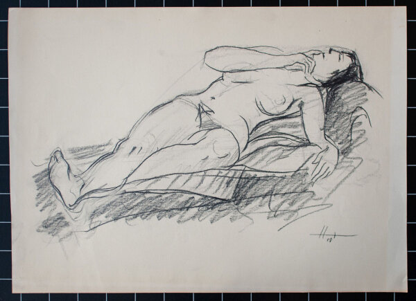 O. Hartmann - Weiblicher Akt - 1958 - Zeichnung