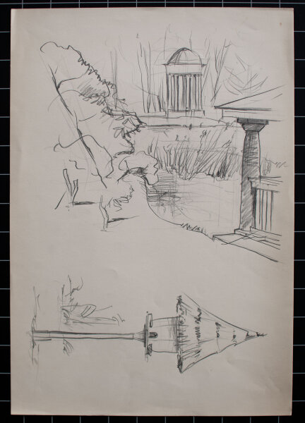 O. Hartmann - Parklandschaft - o.J. - Zeichnung