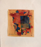 Gerhard Schulte-Dahling - Rot und Blau - 1970 - Öldruck auf Papier