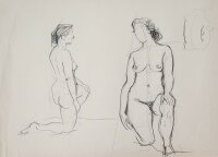 O. Hartmann - Weiblicher Rückenakt - o.J. - Zeichnung