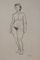 O. Hartmann - Weiblicher stehender Akt - o.J. - Zeichnung