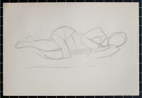 O. Hartmann - Studienzeichnung liegende Frau - o.J. -...