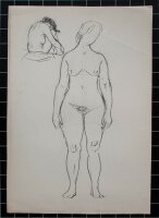 O. Hartmann - Weiblicher stehender Akt - o.J. - Zeichnung