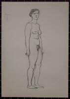O. Hartmann - Weiblicher stehender Akt - o.J. - Zeichnung