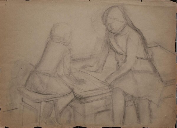Lucie Müller - Mutter mit Kind - o.J. - Bleistiftzeichnung
