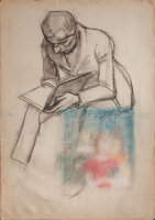 Lucie Müller - Lesender / Männliches Porträt - o.J. - Bleistiftzeichnung