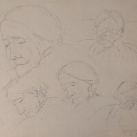 Mathilde von End - Kopfstudien - 1909 - Bleistift