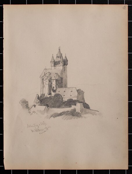 Martin Wilberg - Grafenschloss Diez - 1902 - Bleistiftzeichnung