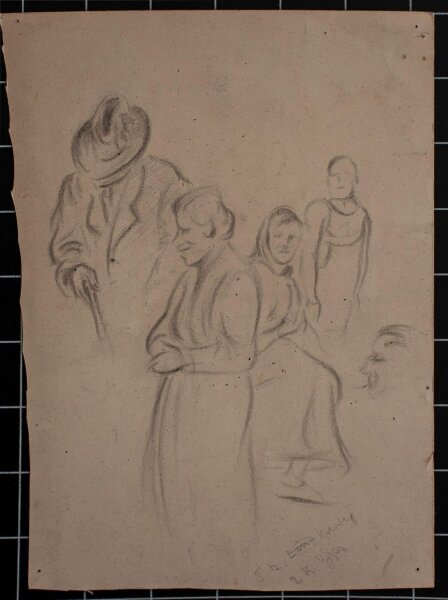 Lucie Müller - Straßenszene - o.J. - Bleistiftzeichnung