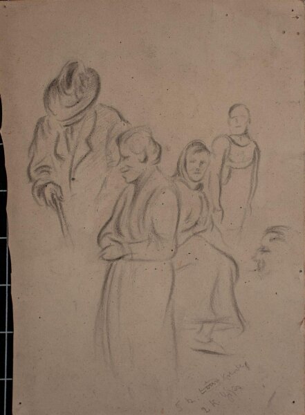 Lucie Müller - Straßenszene - o.J. - Bleistiftzeichnung