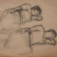 Lucie Müller - Liegende - o.J. - Bleistiftzeichnung