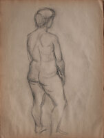 Lucie Müller - Weiblicher Rückenakt - o.J. - Bleistiftzeichnung