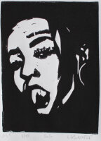 Leonhard Wachter - The Tinder Series M - 2020 - Linolschnitt