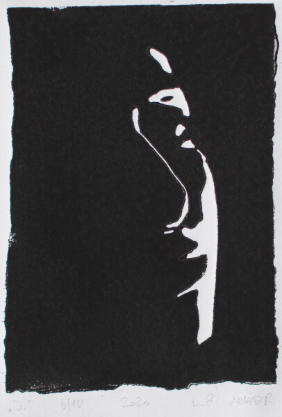 Leonhard Wachter - The Tinder Series J -
2020 - Linolschnitt