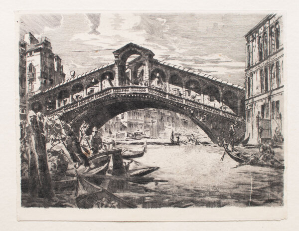 unbekannt - Rialtobrücke, Venedig - o.J. - Radierung