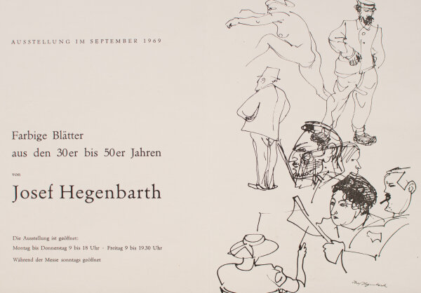 Josef Hegenbarth - Ankündigungskarte zur Ausstellung - 1969 - Offset