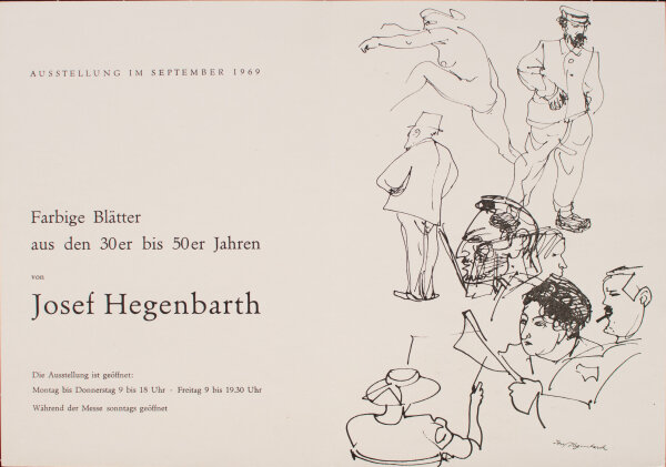 Josef Hegenbarth - Ankündigungskarte zur Ausstellung - 1969 - Offset
