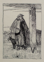 Peter Würth - Hirte und Herde - o.J. - Tusche auf Papier