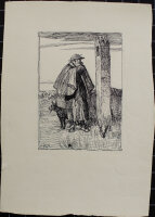 Peter Würth - Hirte und Herde - o.J. - Tusche auf Papier