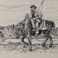 Peter Würth - Der Treidler - o.J. - Tusche auf Papier