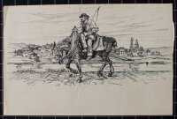 Peter Würth - Der Treidler - o.J. - Tusche auf Papier