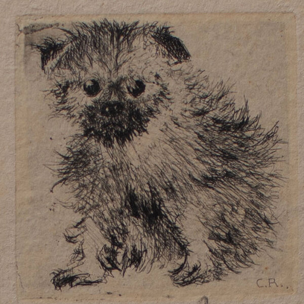 C. R. - Hundebildnis - o.J. - Radierung