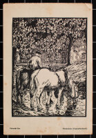 Heinrich Otto - Pferdetränke - o.J. - Holzschnitt