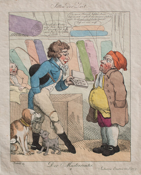 George Moutard Woodward - Sitten der Zeit. Der Musterreuter - o.J. - aquarellierte Radierung