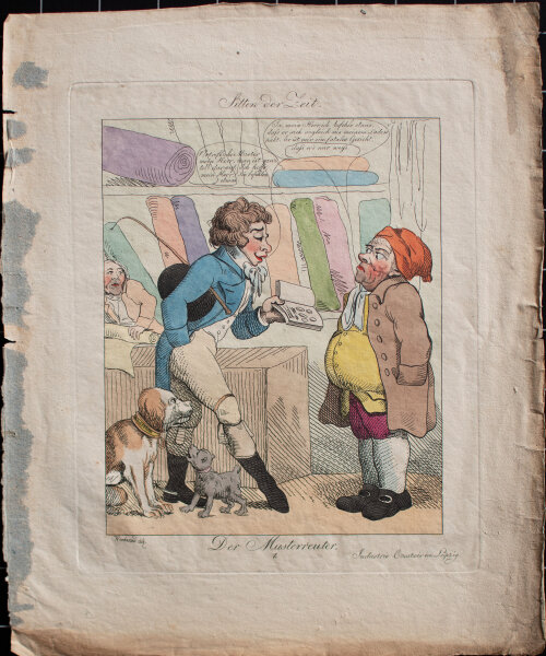 George Moutard Woodward - Sitten der Zeit. Der Musterreuter - o.J. - aquarellierte Radierung