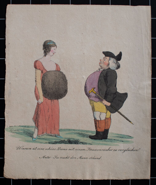 unbekannt - Humoristische Szene - o.J. - aquarellierte Radierung