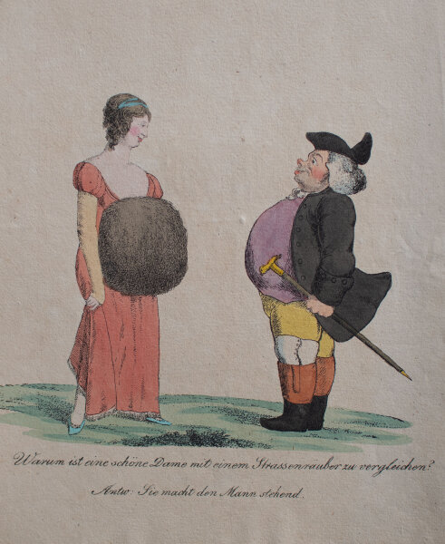 unbekannt - Humoristische Szene - o.J. - aquarellierte Radierung