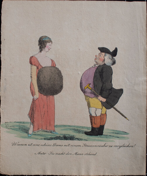 unbekannt - Humoristische Szene - o.J. - aquarellierte Radierung