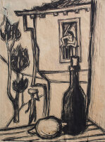 Gregor Krauskopf - Stillleben mit Flasche - o.J. - Tusche